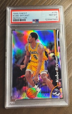 1998-99 Finest Kobe Bryant Refractor #175 Lakers PSA 8   