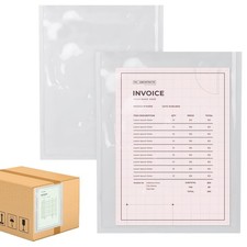 Packing List Envelopes, Clear 9.5 x 12 Inch, Self Seal, Poly 2 Mil, 500 Pack