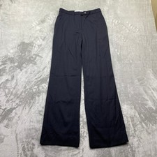 Carolina Herrera New York Navy Wool Blend Wide Leg Trousers Pants Sz 2 Fits 25"
