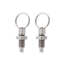 2PCS Spring Plunger with Pull Ring M10 Quick Release Pin Stainless Steel Non-Loc