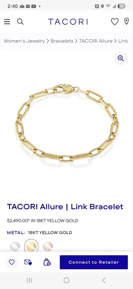 Tacori 18k yellow gold link bracelet - Image 2 of 2