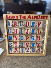 Vintage Learn The Alphabet ABC Wooden Easel