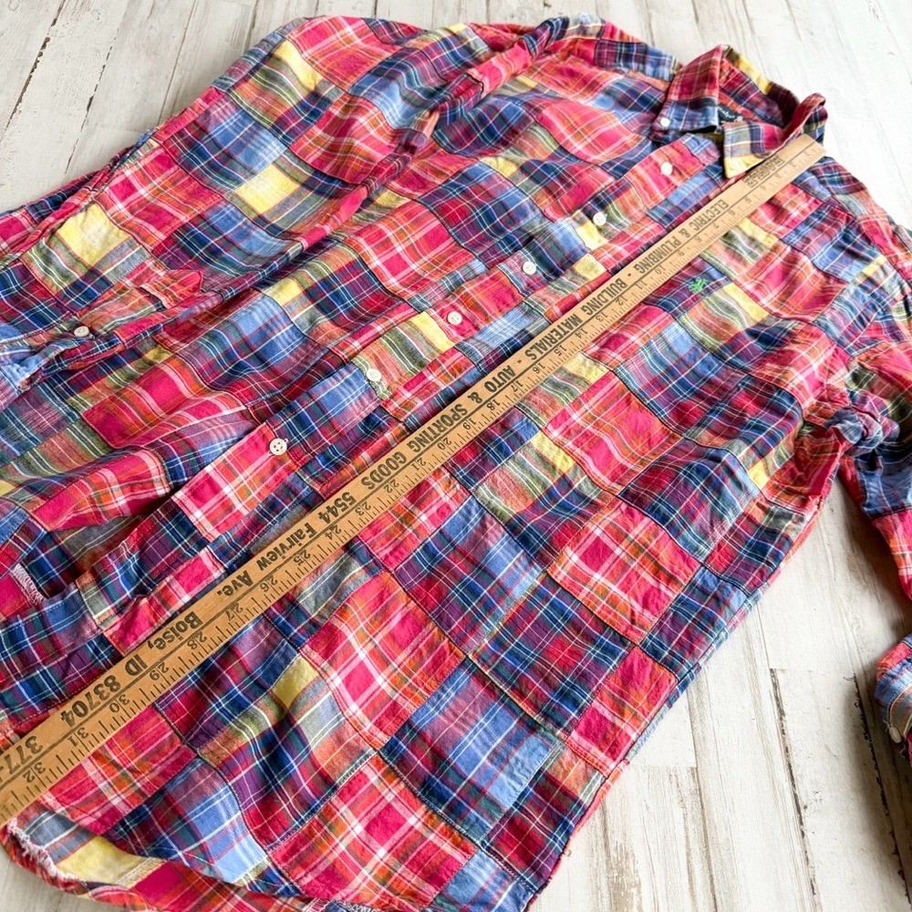 Ralph Lauren Madras Patchwork Button Down Shirt M… - image 8