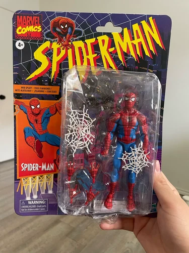 Marvel Legends Retro Series Cell Shaded Spider-Man Action Figure Collectible KO