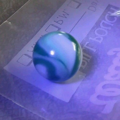 Vintage Marbles Ravenswood Alley Akro Green With White & UV Swirl .58" Marble - Picture 22 of 24