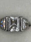 Vintage 925 Sterling Silver Ring Size O Statement Handmade Textured Quartz