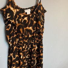 Cotton On Leopard Print Shift Dress Sleeveless Pullover Knee Length Size M