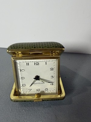 Vintage Green Westclox Travel Alarm Clock Wind Up, Still Clicks!