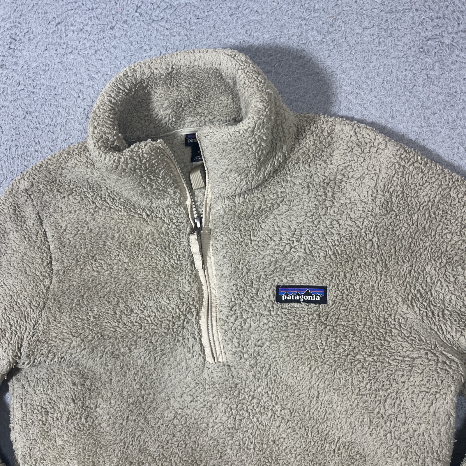 Patagonia Los Gatos Fleece Pullover Womens Size M Brown Warm Soft Fluffy Hiking