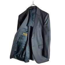 Loro Piana Vintage Wool Tailored Jacket Dark Gray Pinstripe 73cm Japan F/S