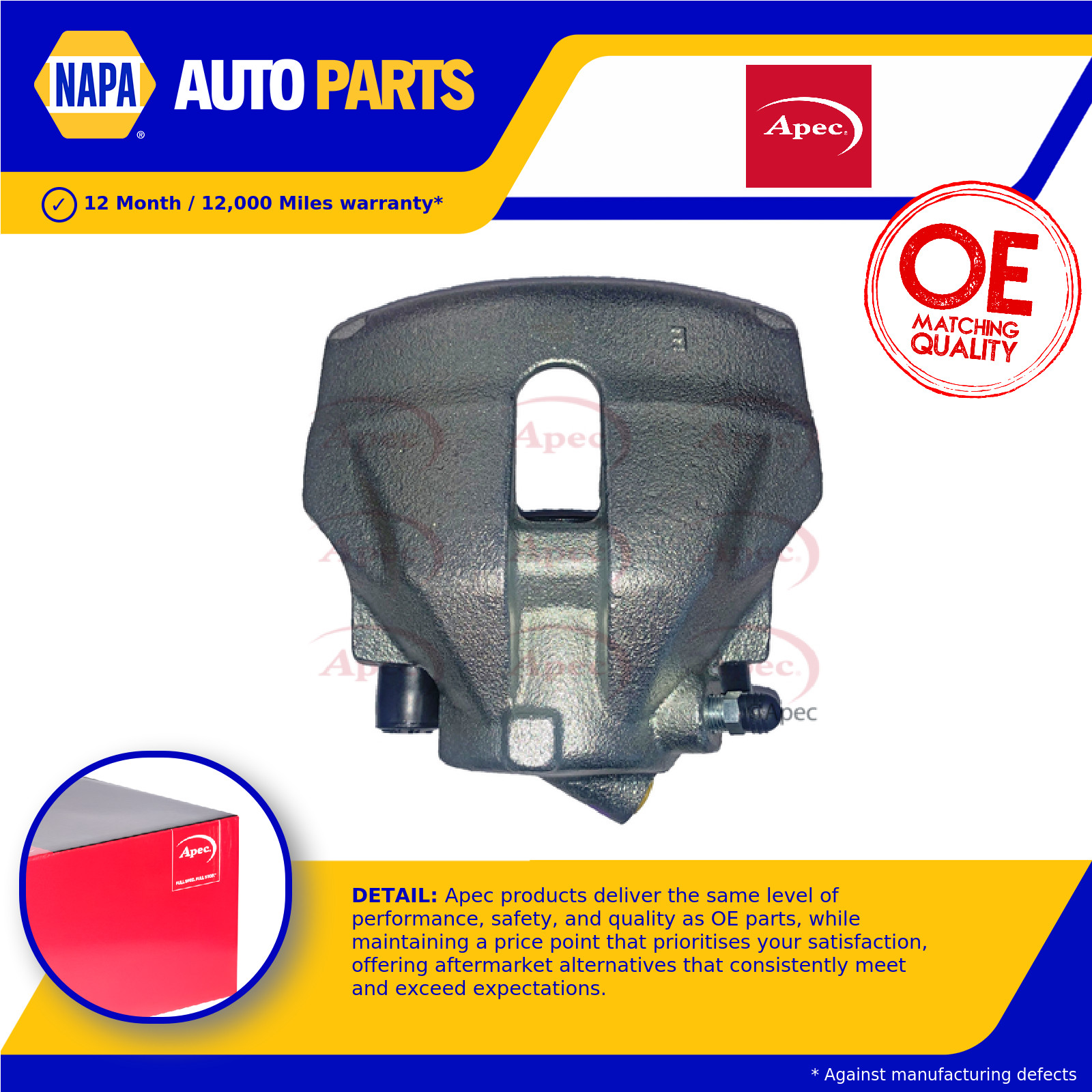 Brake Caliper fits VW PASSAT 1.9D Front Left 96 to 05 4B0615123 8D0615123B Apec