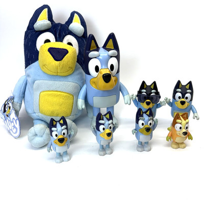 Bluey 8 Pc Figure Lot Plush Talking Bluey Bingo Toys Moose Bundle Works