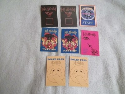 RARE LOT OF 8 Def Leppard Backstage Passes NOS UNUSED DIK LIKKER