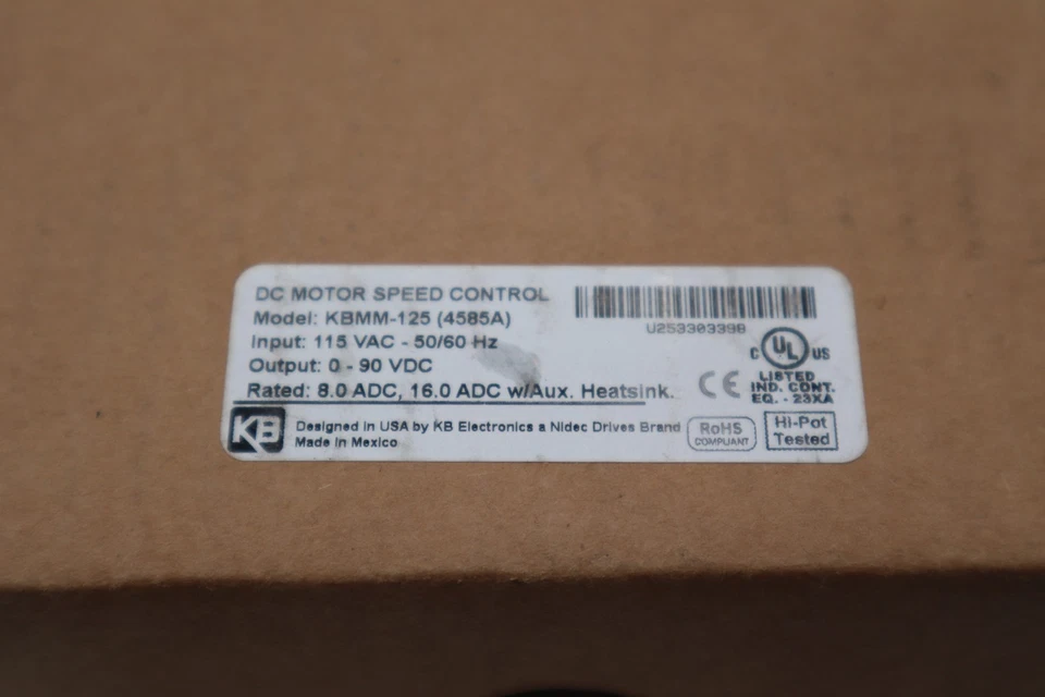 KB Electronics KBMM-125 DC motor control 9449 upc 024822094498 90vdc 3/4-1.5 HP - Image 2 of 4