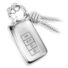for Lexus Key Fob Cover with Upgraded Anti-lost for LK A Matte Metallic /Sliver
