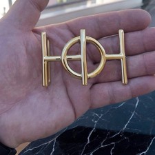 HERMES 38MM Gold Ulysse H Belt Buckle W/ Dust Bag  excellent ,