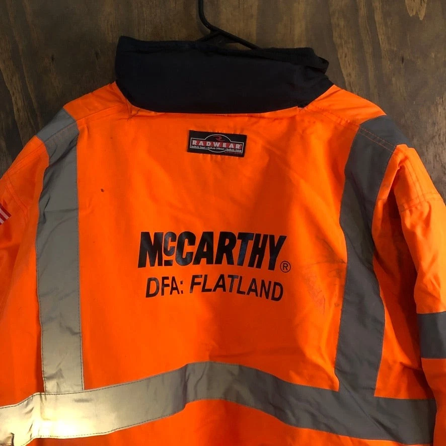 Radians Mens Jacket Orange Weather Proof Construction Workwear Bomber XL - product detail image 12