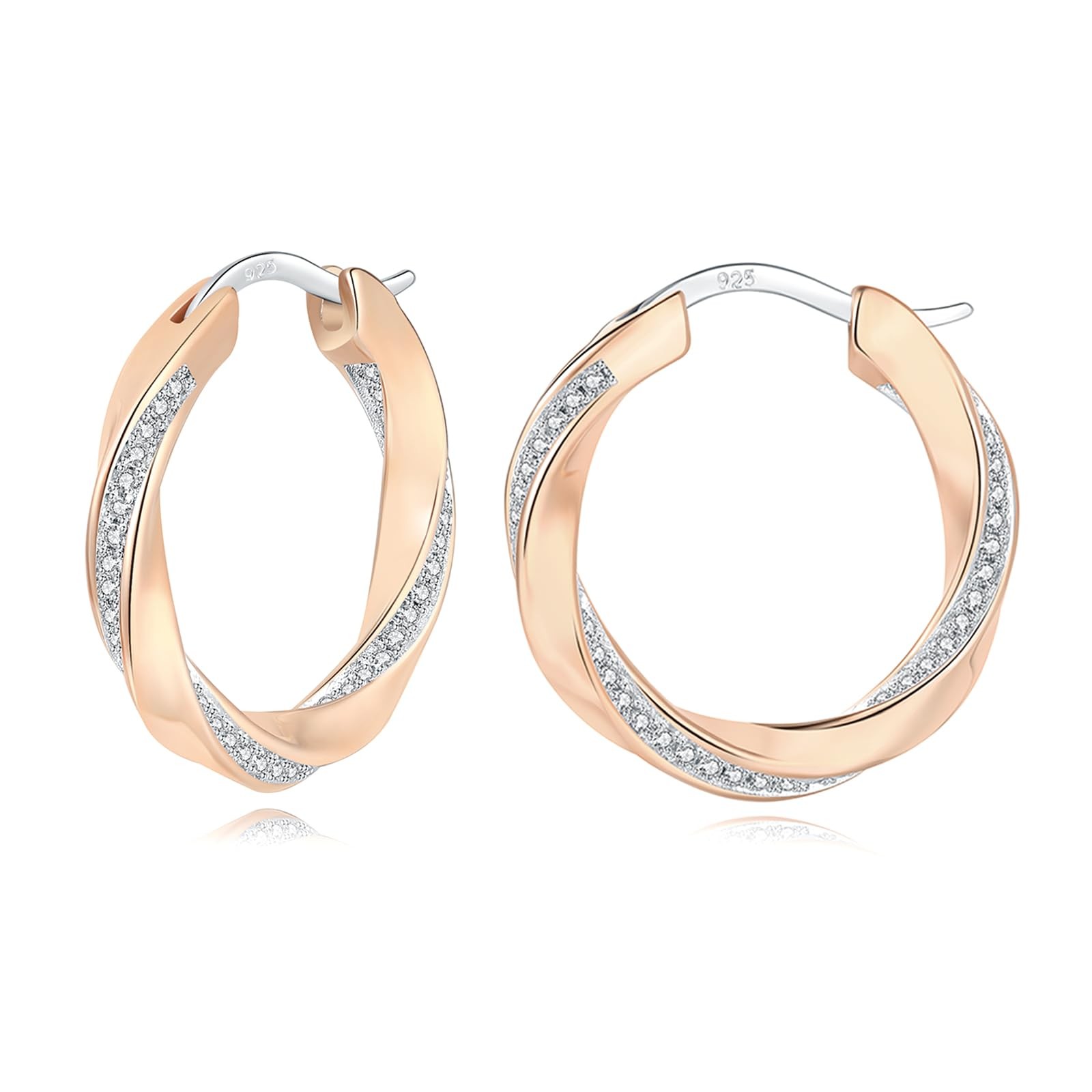 Boucles d'oreilles argent 925 femme créoles plaqué or 18 carats