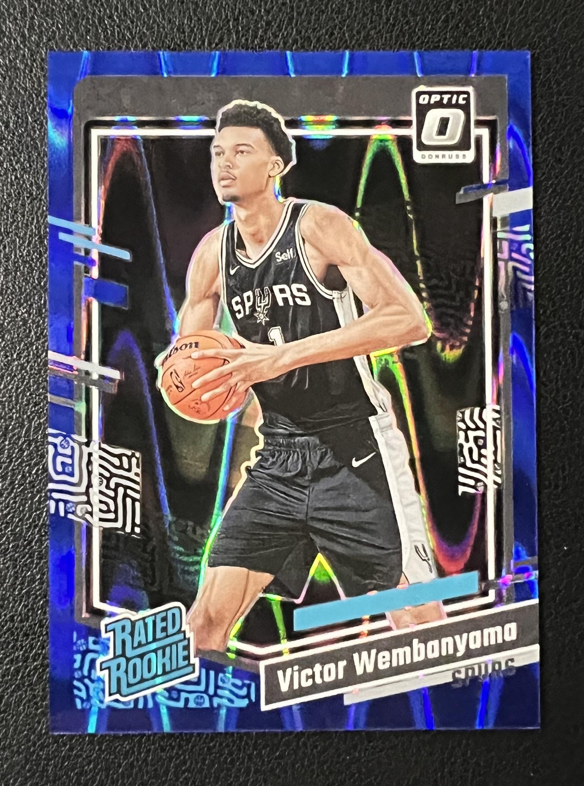 2023-24 Panini Donruss Optic Victor Wembanyama #225 RC Rated Blue Seismic /249