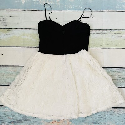 trixxi white lace dress Trixxi Women's Lace Mini Dress Sm White Sleeveless Lined Fit Flare Skater  V-Neck