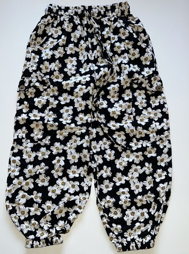 Girls Youth Size Sm (6) Harem Style Joggers Cargo Pocket Daisy Print Elastic
