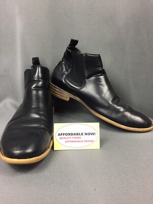 Robert Wayne Oklahoma Men's Black Man-Made Chelsea Ankle Boots Size 