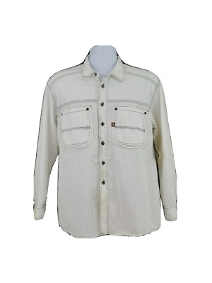 VINTAGE Swatch Watch Shirts Shirt Mens Large White Button-Up Long Slv Adult A32