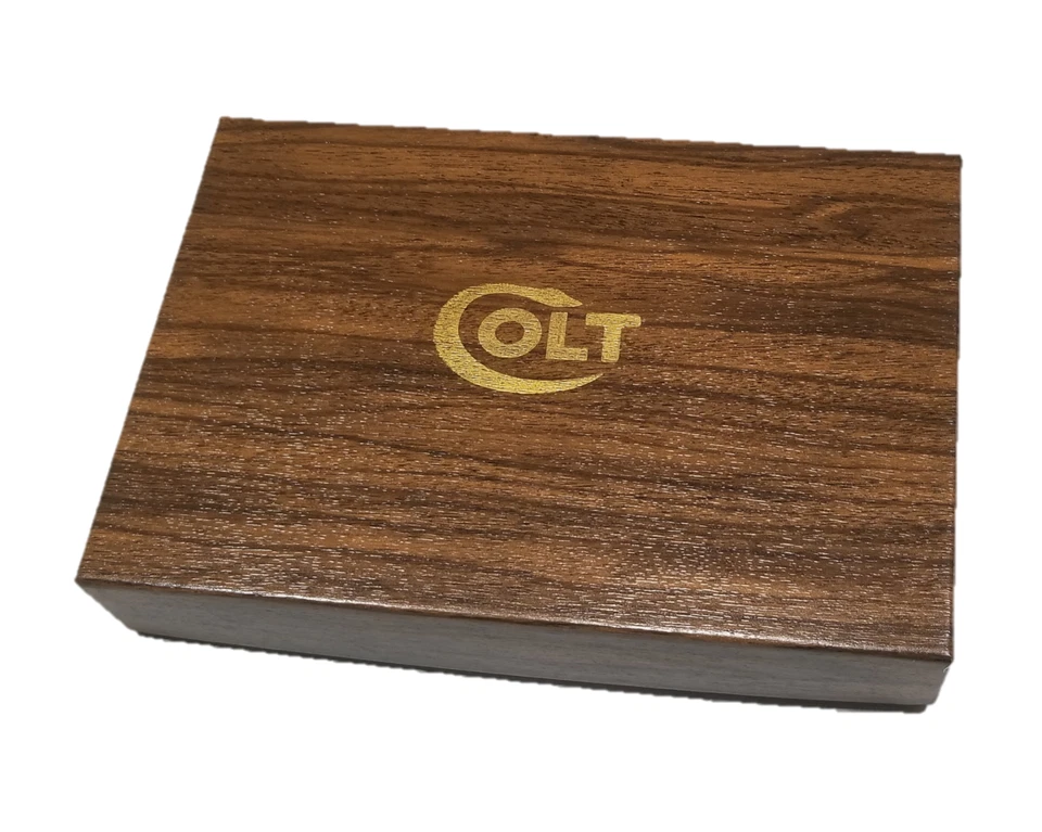 Colt Box for Handgun / Revolver - 9" Overall Length - Dark Woodgrain Gold Label - Image 2 of 4