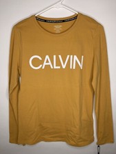 New Calvin Klein Performance Women Stretch Logo T-Shirt, Yellow, Small NWT