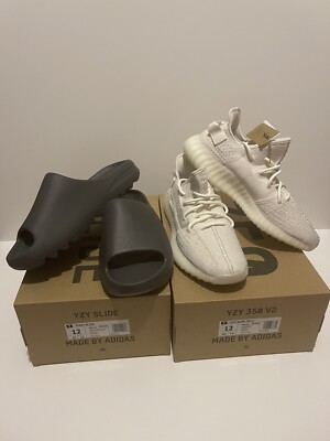 Adidas Yeezy Slide Granite Size: 12 M & Boost 350 V2 Bone