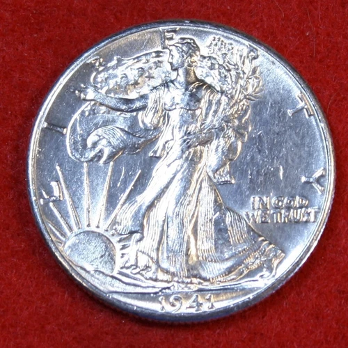 1941-P Walking Liberty Half Dollar 90% Silver Coin UNC Uncirculated WL516