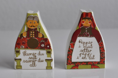 Figgjo Flint Salz und Pfefferstreuer Folklore Serie Norwegen Turi Design Vintage