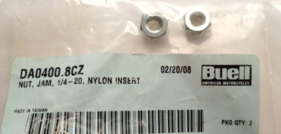 Buell Jam Nut 1/4-20 Nylon Insert NOS DA0400.8CZ Qty. 2 (L-6988)