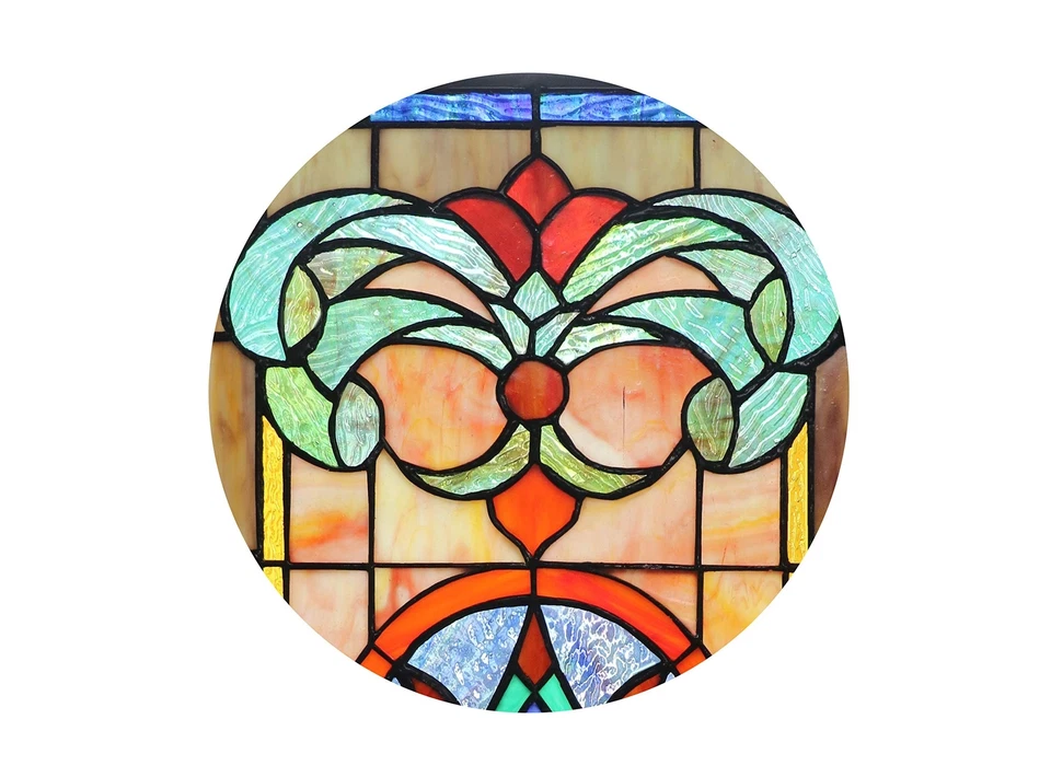 Extra Large Horizontal Transom Window Stained Glass Window Panels Hanging 26"... - Image 2 of 4