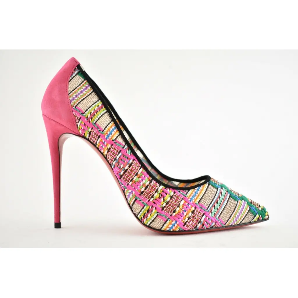 Christian Louboutin Libellibooty ピンク Christian Louboutin Libellibooty 100 Pink Mesh Tulle Ankle Boot