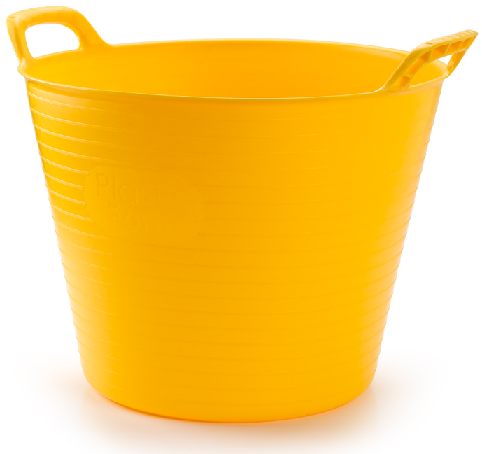 PlasticForte Eco Flexible Garden Builders Storage Tub Trug Bucket 25L - Yellow