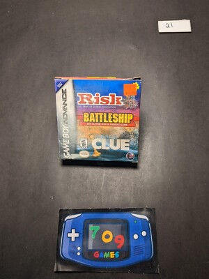 Risk/Battleship/Clue (Nintendo Game Boy Advance, 2005) CIB COMPLETE IN BOX