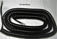 Black 25Ft Long Generic Handset Cord 4" Tail Lead Landline Phone Universal Fit