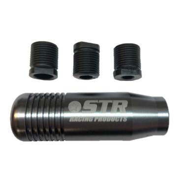 STR Universal Aluminium Auto Schaltknauf mit 8mm, 10mm & 12mm Adapter, grau
