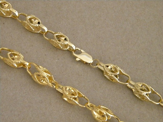 Men's Lady's Yellow Gold Plated Turkish Rope Chain 30in inch Long 9mm 