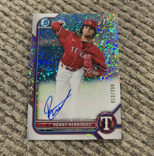 2022 Bowman Chrome Prospect Auto Speckle #CPA-RH Ronny Henriquez /299 - Rangers