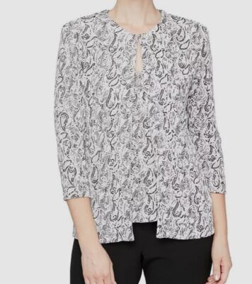 Alex Evenings Women's Gray Glitter Printed Jacket & Tank Top Set Petite Size SP