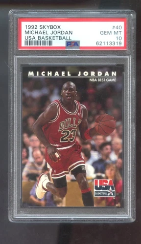 1992-93 Skybox #40 Michael Jordan NBA Basketball USA PSA 10 Graded Card Olympics