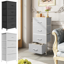 Chest of Drawers 4 Fabric Drawer Bedroom Storage Cabinet Bedside Organizer Unit