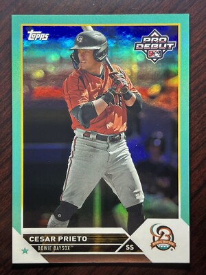 2023 Topps Pro Debut Cesar Prieto Aqua/Teal Foil Parallel #/75 Orioles Baysox