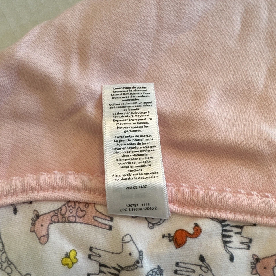 Carter's Just One You Plush Pink Baby Blanket Yellow Butterfly Giraffe Zebra - Image 4 of 4