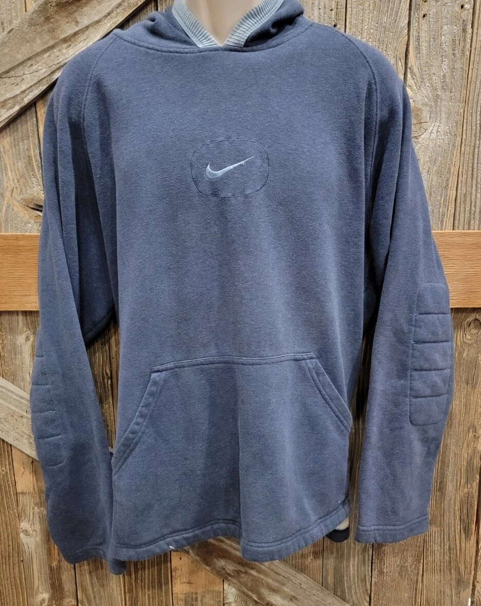 Vintage 90s Nike Center Middle Swoosh Logo Hoodie Sweatshirt Fleece lined XL