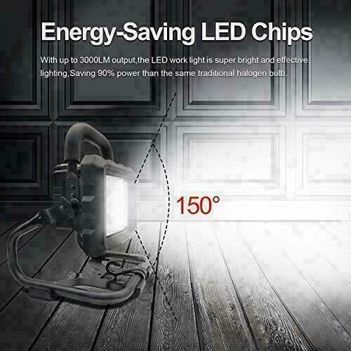 LED Work Light Power by Tool for LB2X4020 20v Battery Outdoor Bright Ligh 3000Lm - Picture 8 of 11