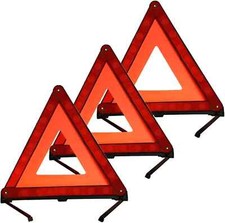 Reflective Warning Triangle Emergency Roadside Safety Reflectors Sign Set of 3