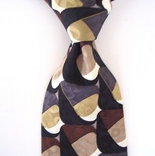 Ziggurat By Mulberry Neckwear Silk Tie Multi-Color Retro 3¾" Made in the USA